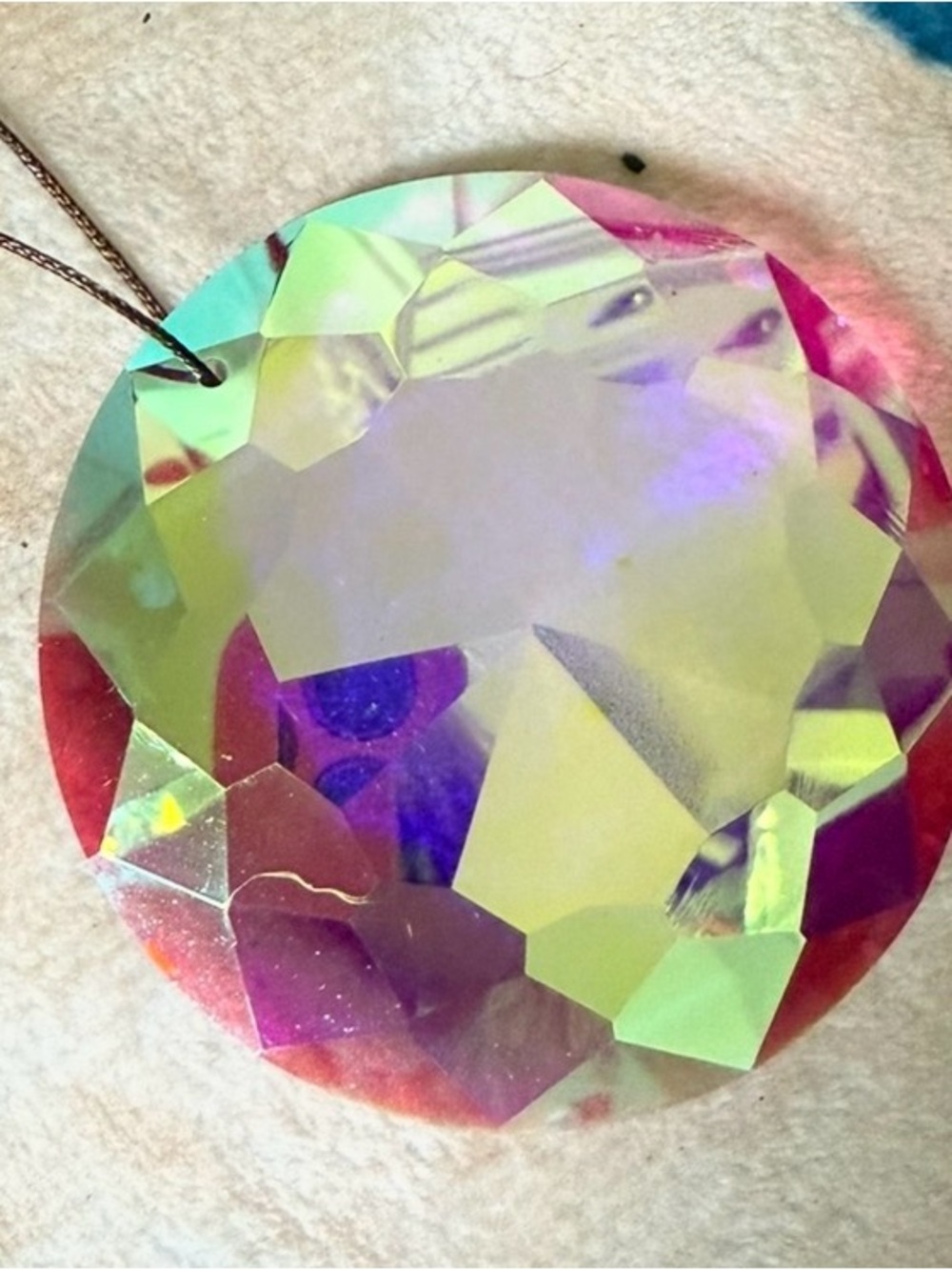 75 mm Iridescent Multicolor Faceted Crystal
